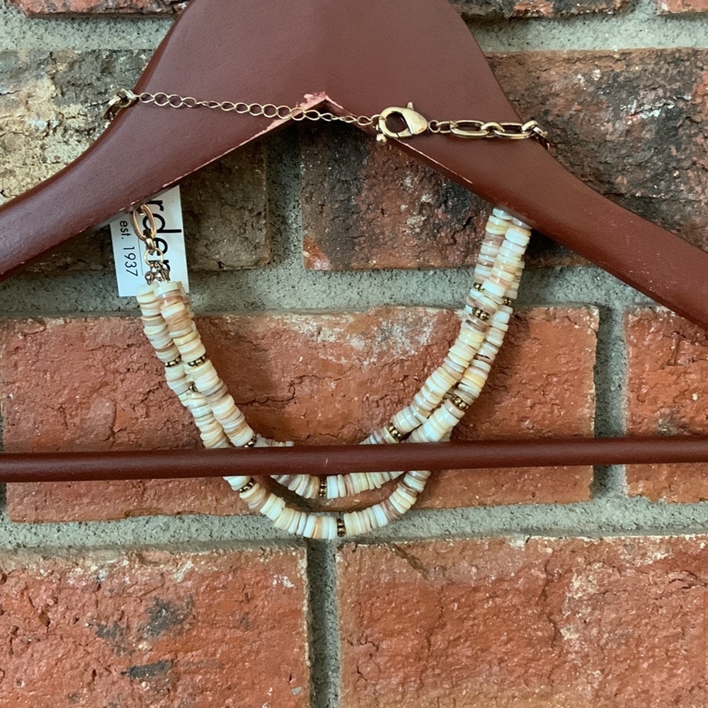 Arden Triple Strung Shell & Gold Necklace - Picture 5 of 5